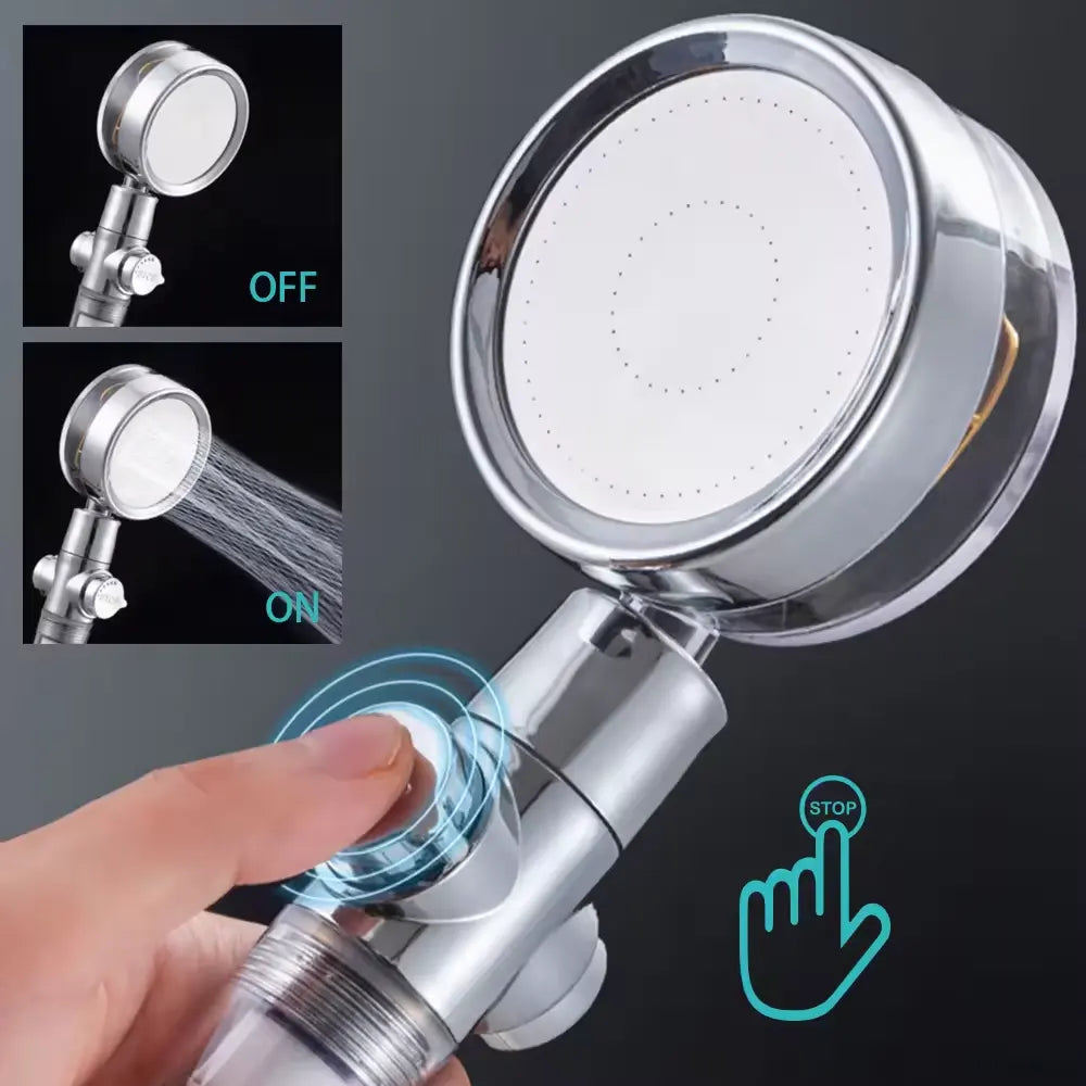 high-pressure, handheld turbo fan shower head