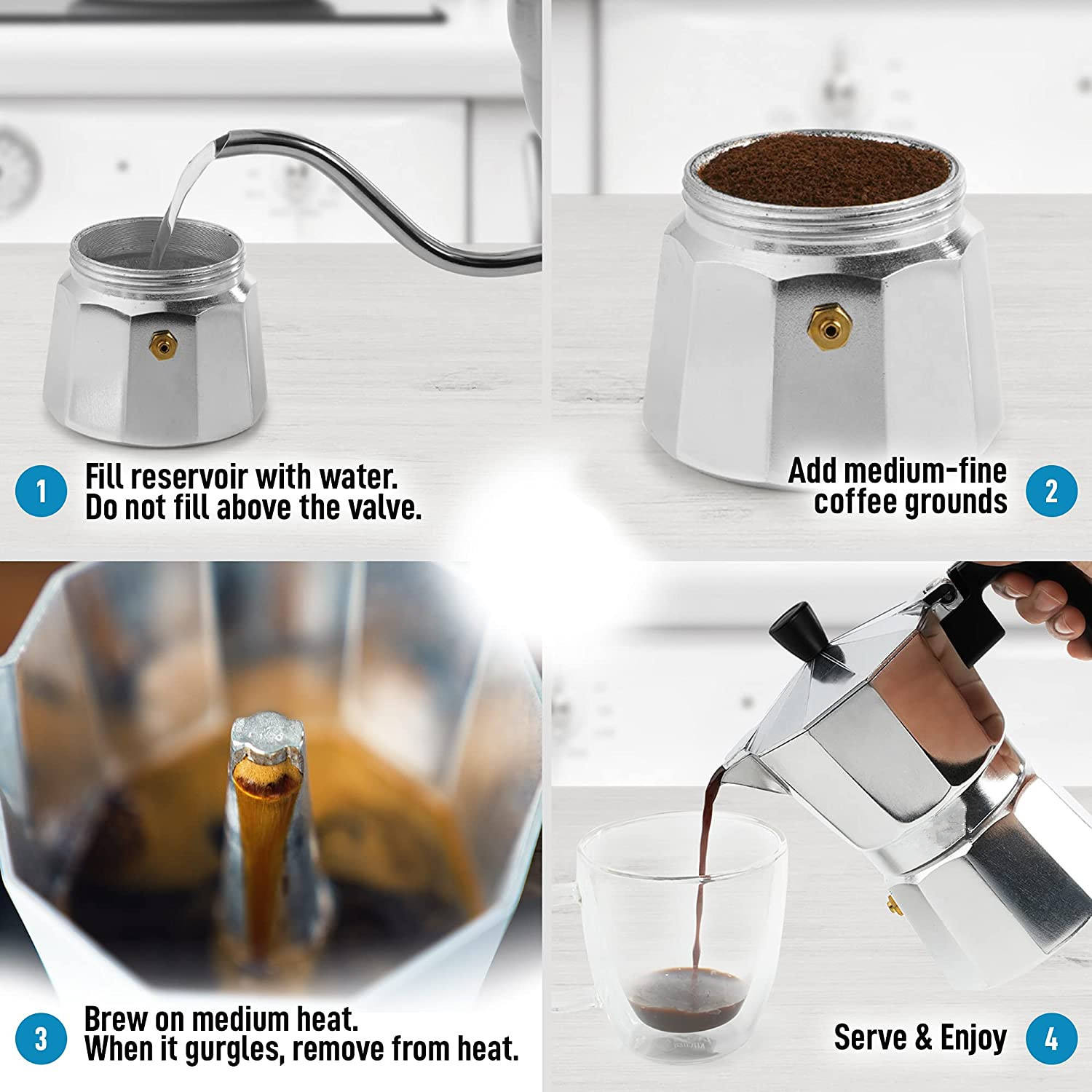 Aluminum stovetop Espresso maker