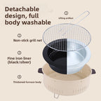 Portable round charcoal BBQ grill