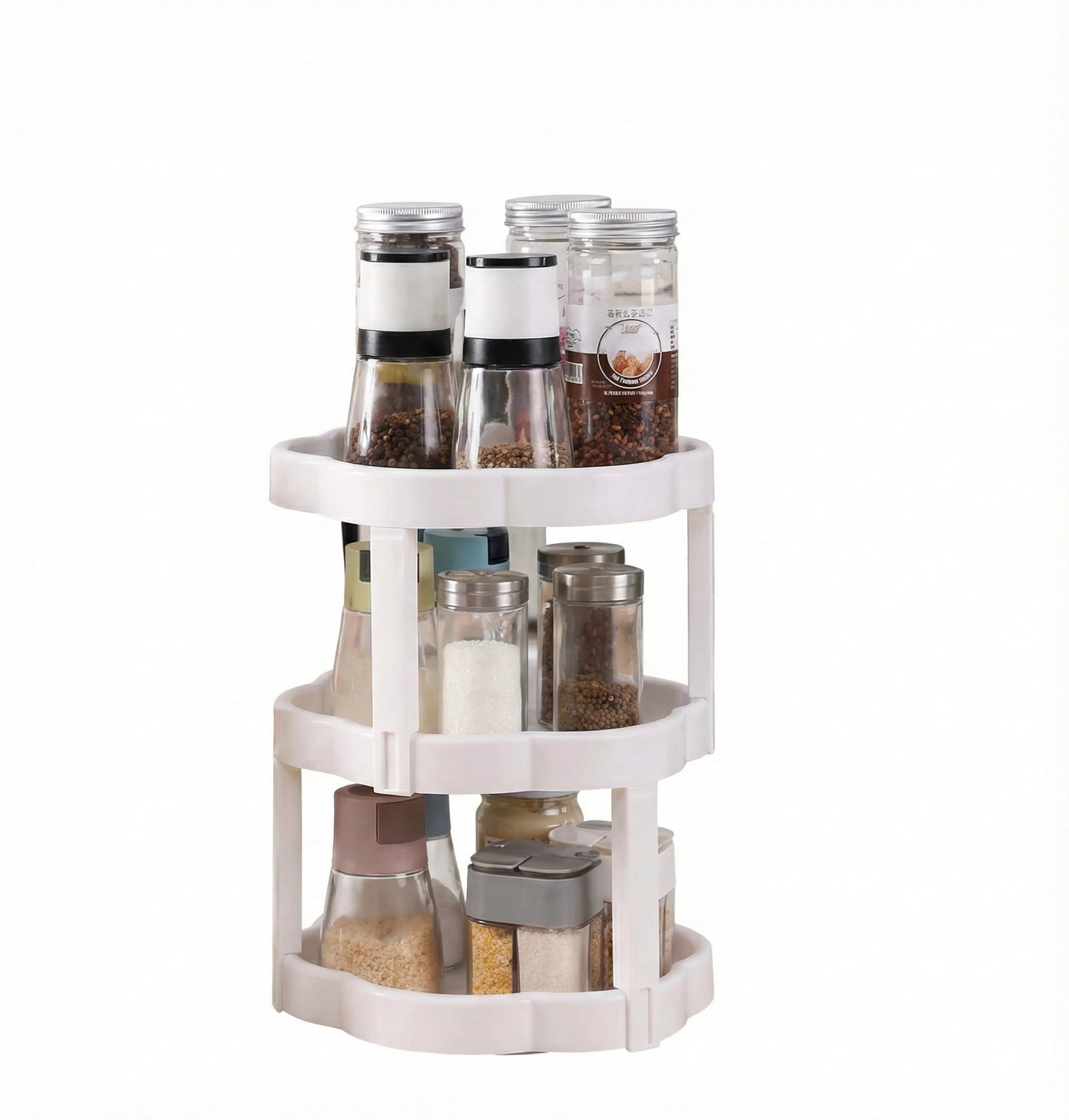 Multi-tier rotating storage turntable