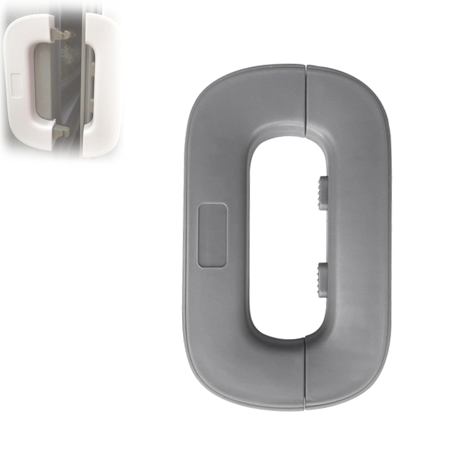 Gray plastic component on a white background