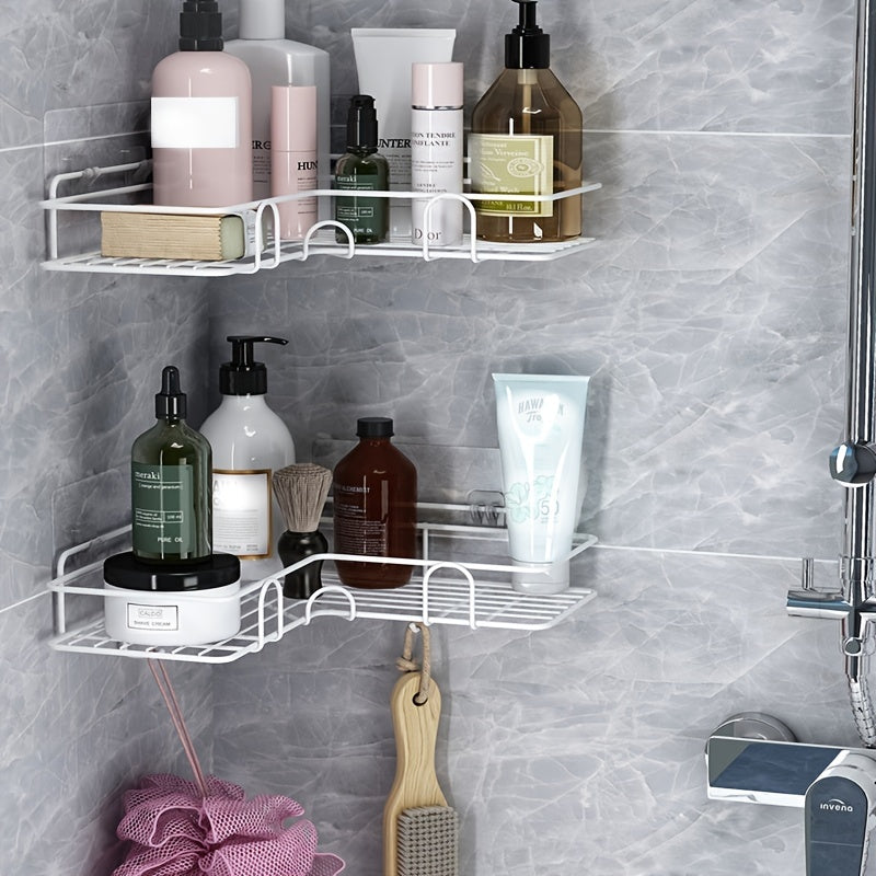 Metal corner shower shelf