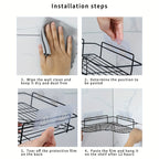 Metal corner shower shelf