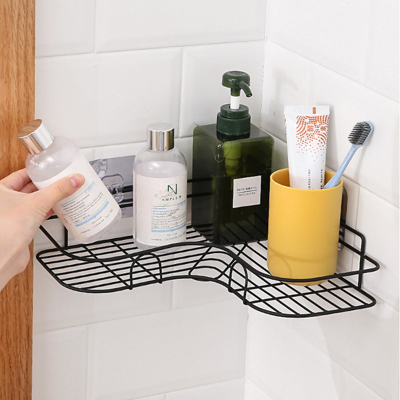 Metal corner shower shelf