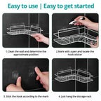 Metal corner shower shelf