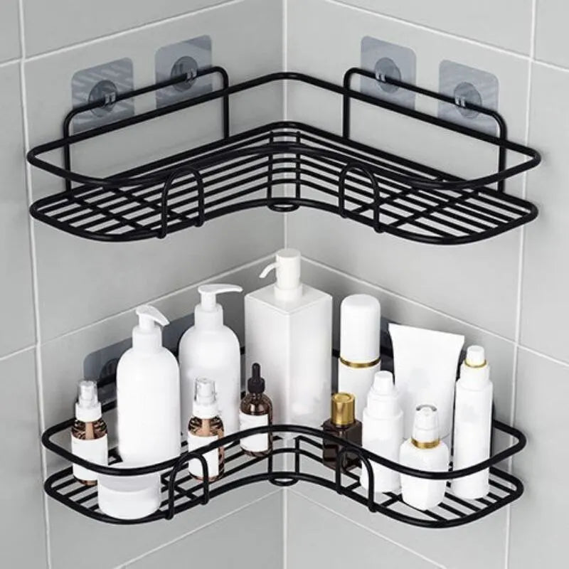Metal corner shower shelf