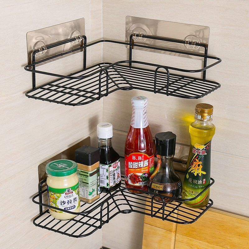 Metal corner shower shelf
