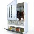 Wall-mounted 4-compartment dispenser