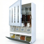 Wall-mounted 4-compartment dispenser