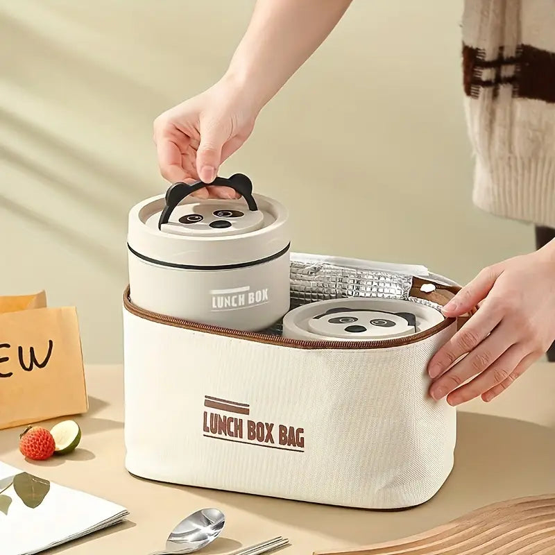 Lunch box set with a thermal bag